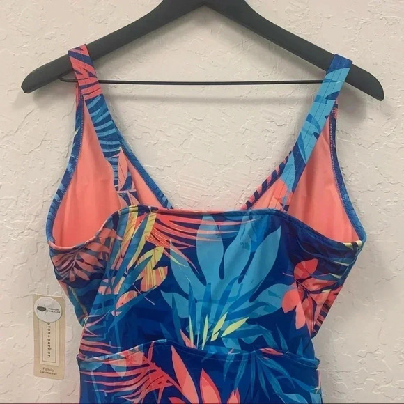 Peyton & Parker NWT Women’s Leaf One Piece Swimsuit Size Large - Picture 7 of 8